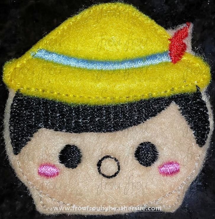 Wooden Boy Clippie Tzum Tzum Machine Embroidery In The Hoop Project 1.5, 2, 3, and 4 inch