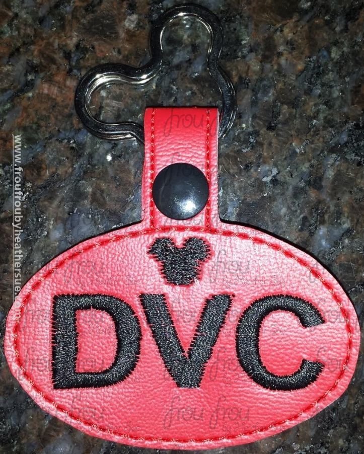 DVC in oval Mister Mouse head Theme Park  Key Fob, both short and long tab, velcro or snaps, THREE SIZES in the hoop Machine Applique Embroidery Design- 4&quot;, 7&quot;, and 10&quot;