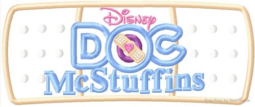 Doc Stuffins Logo Machine Applique Embroidery Design, multiple sizes including 4 inch