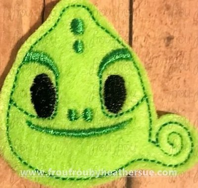 Clippie Paskal Chameleon Emoji Machine Embroidery In The Hoop Project 1.5, 2, 3, and 4 inch