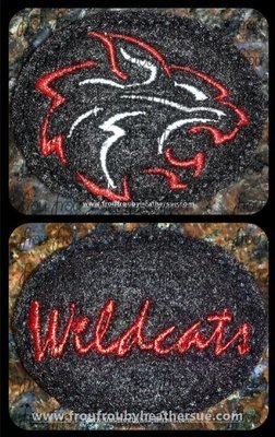 Clippie Wildcats Sketch and wording TWO Design SET Mascot Machine Embroidery In The Hoop Project 1.5, 2, 3, and 4 inch