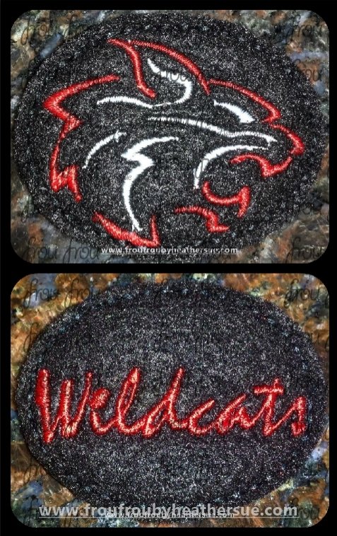 Clippie Wildcats Sketch and wording TWO Design SET Mascot Machine Embroidery In The Hoop Project  1.5, 2, 3, and 4 inch
