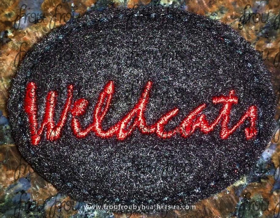 Clippie Wildcats wording Mascot Machine Embroidery In The Hoop Project  1.5, 2, 3, and 4 inch