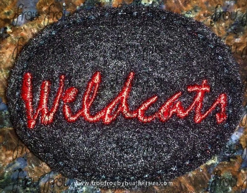 Clippie Wildcats wording Mascot Machine Embroidery In The Hoop Project  1.5, 2, 3, and 4 inch
