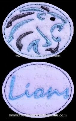 Clippie Lions Sketch and wording TWO Design SET Mascot Machine Embroidery In The Hoop Project 1.5, 2, 3, and 4 inch