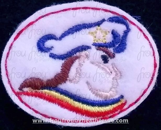 Clippie Patriots Sketch Mascot Machine Embroidery In The Hoop Project  1.5, 2, 3, and 4 inch