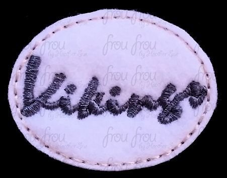 Clippie Vikings cursive wording Mascot Machine Embroidery In The Hoop Project  1.5, 2, 3, and 4 inch