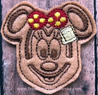 Clippie Waffle Miss Mouse Machine Embroidery In The Hoop Project 2, 2.5, 3, and 4 inch
