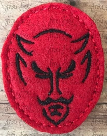 Clippie Devils Sketch Mascot Machine Embroidery In The Hoop Project  1.5, 2, 3, and 4 inch