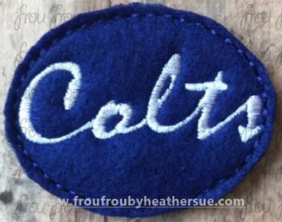 Clippie Colts cursive wording Mascot Machine Embroidery In The Hoop Project 1.5, 2, 3, and 4 inch