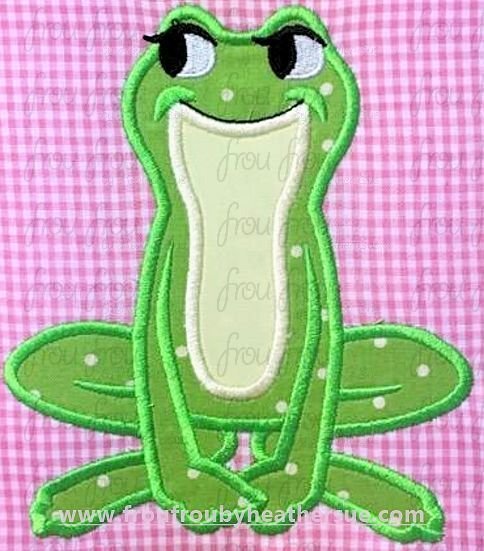 Frog Tina Princess Machine Applique Embroidery Design, Multiple Sizes 2.5"-16"