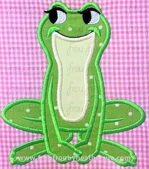 Frog Tina Princess Machine Applique Embroidery Design, Multiple Sizes 2.5&quot;-16&quot;