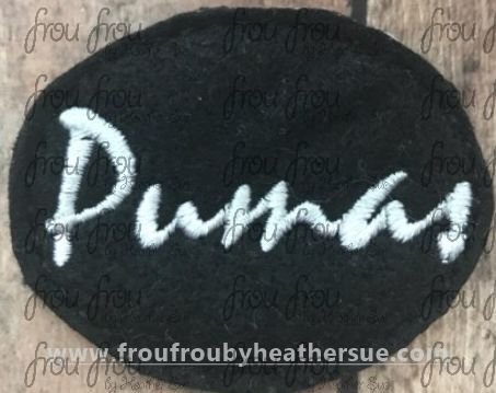 Clippie Pumas cursive wording Mascot Machine Embroidery In The Hoop Project  1.5, 2, 3, and 4 inch