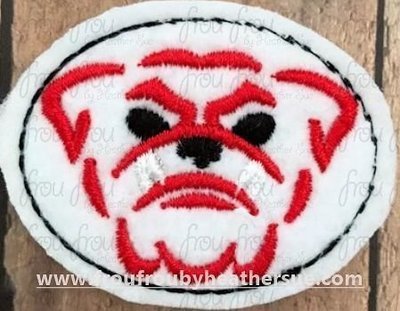 Clippie Bulldogs Sketch Mascot Machine Embroidery In The Hoop Project 1.5, 2, 3, and 4 inch