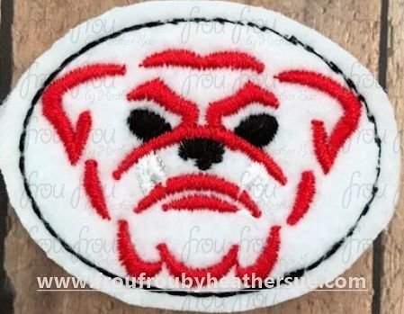 Clippie Bulldogs Sketch Mascot Machine Embroidery In The Hoop Project  1.5, 2, 3, and 4 inch