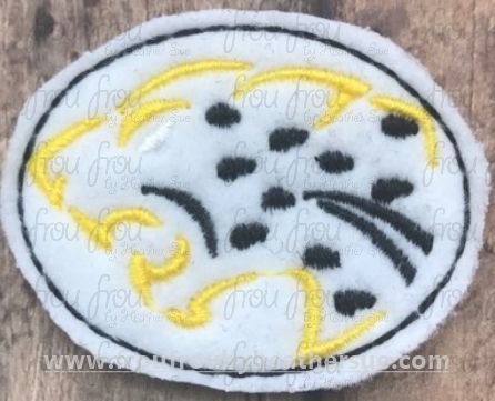 Clippie Jaguars Sketch Mascot Machine Embroidery In The Hoop Project  1.5, 2, 3, and 4 inch