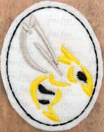 Clippie Hornets Sketch Mascot Machine Embroidery In The Hoop Project  1.5, 2, 3, and 4 inch