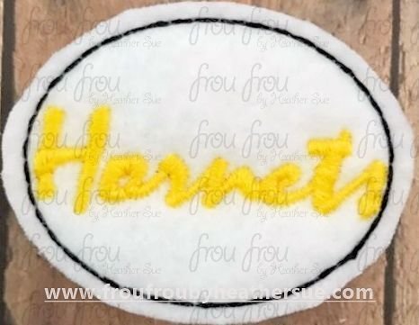 Clippie Hornets cursive wording Mascot Machine Embroidery In The Hoop Project  1.5, 2, 3, and 4 inch