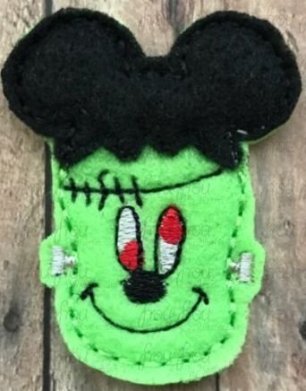 Clippie Frankenstein Mister Mouse Machine Embroidery In The Hoop Project  1.5, 2, 3, and 4 inch