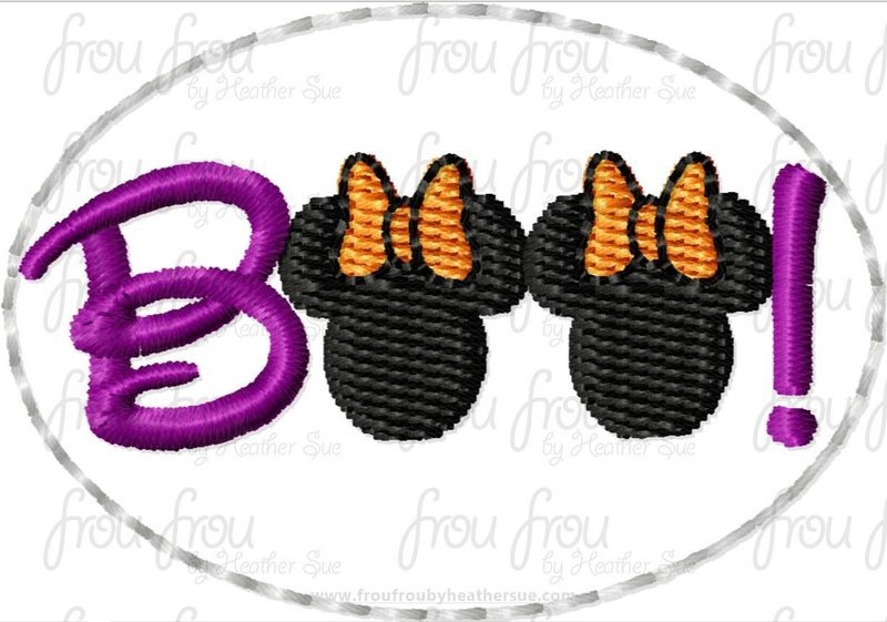 Clippie Boo! Miss Mouse  Machine Embroidery In The Hoop Project 1.5, 2, 3, and 4 inch