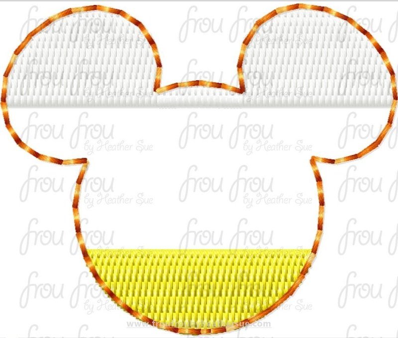 Clippie Candy Corn Mister Mouse Head Machine Embroidery In The Hoop Project 1.5, 2, 3, and 4 inch