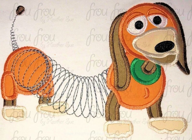 Slinking Dog Toy Movie Machine Applique Embroidery Design, 4"-16"
