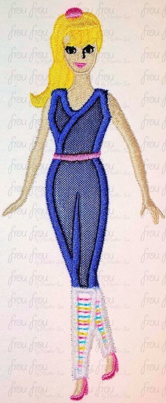Barb Doll Toy Movie Machine Applique Embroidery Design, 4"-16"
