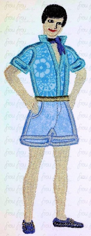 Kenneth Doll Toy Movie Machine Applique Embroidery Design, 4"-16"