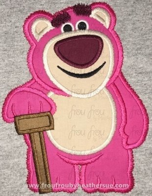 Lots O Bear Toy Movie Machine Applique Embroidery Design, 4"-16"