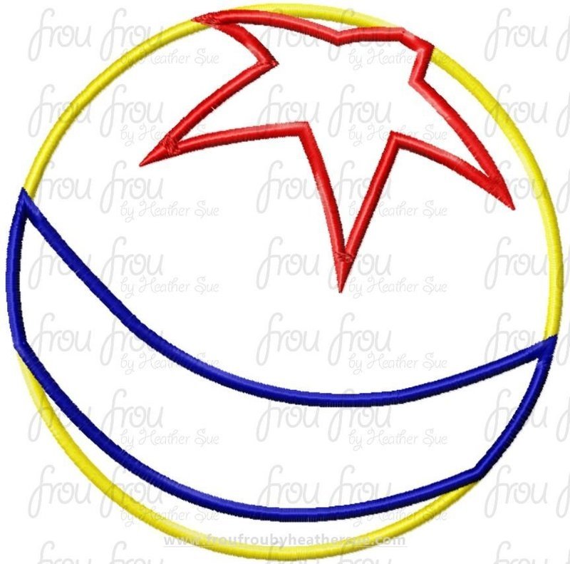 Pix Ball Toy Movie Machine Applique Embroidery Design, 4"-16"