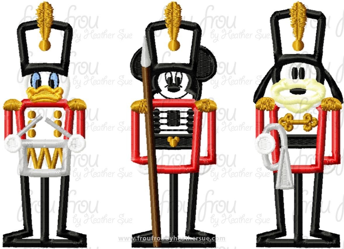 Nutcracker Mister Mouse and Friends in One Hoop and 4 design SET Christmas Machine Embroidery Applique Designs Some in Multiple Sizes- including 2&quot;-16&quot;