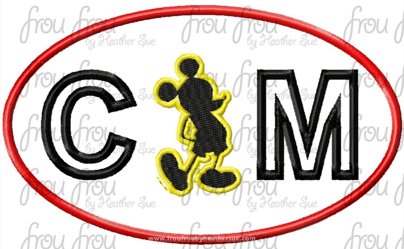 CM Mister Mouse Theme Park Machine Applique Embroidery Design, Multiple Sizes including 2&quot;-16&quot;