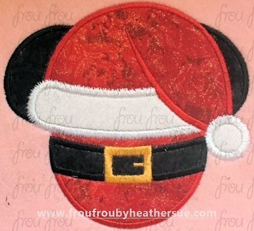 Santa Mister Mouse Head Wearing Pants Machine Applique and filled Embroidery Designs, multiple sizes including 2&quot;-16&quot;