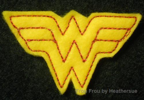 Clippie Wonder Lady Superhero Super Hero Machine Embroidery In The Hoop Project 1.5, 2, 3, and 4 inch