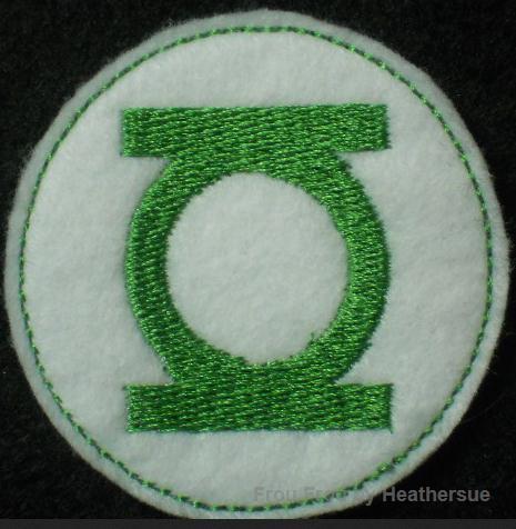 Clippie Green Lamp Man Superhero Super Hero Machine Embroidery In The Hoop Project 1.5, 2, 3, and 4 inch