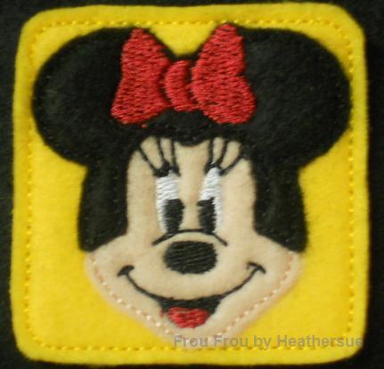 Clippie Miss Mouse with border Machine Embroidery In The Hoop Project 1.5, 2, and 3 inch