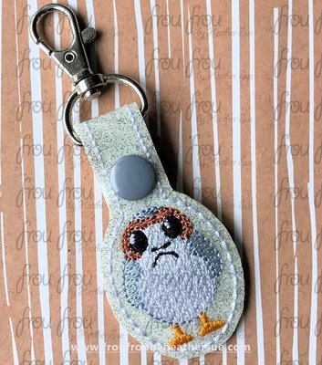 Purge Bird Space Wars Key Fob, short and long tab, velcro or snaps, THREE SIZES in the hoop Machine Applique Embroidery Design- 4