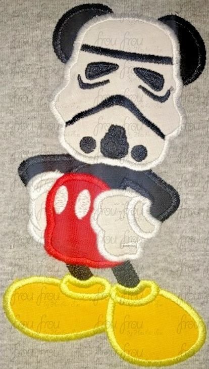 Space Trooper Mask Mister Mouse Space Wars Machine Applique Embroidery Design Multiple Sizes, including 4"-16"