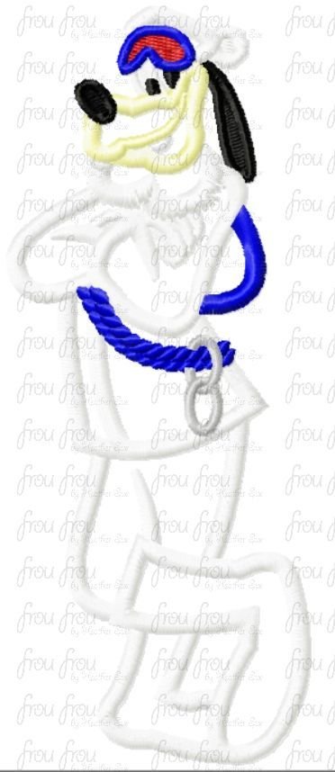 Alaskan Guufy Dis Cruise Line Ship Machine  Applique Embroidery Design, Multiple Sizes, including  4&quot;-16&quot;