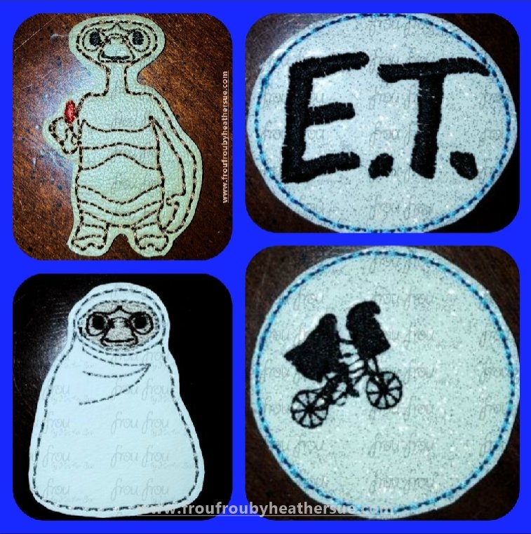 Clippie Extra Terrestrial FOUR Design SET Machine Embroidery In The Hoop Project 1.5, 2, 3, and 4 inch