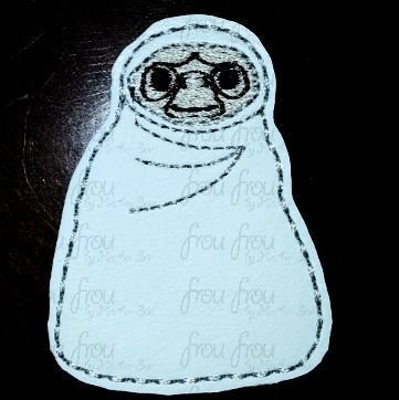 Clippie Extra Terrestrial Wrapped In Blanket Machine Embroidery In The Hoop Project 1.5, 2, 3, and 4 inch
