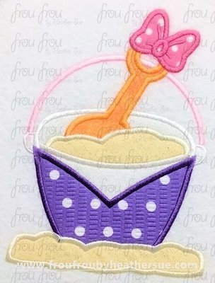Beach Bucket and Shovel Dasey Duck Summer Machine Applique Embroidery Design, multiple sizes 3