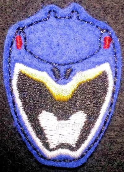Clippie Blue Dinosaur Ranger Machine Embroidery In The Hoop Project 1.5, 2, 3, and 4 inch