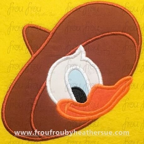 Three Caballeros Don Duck Just HeadMachine Applique Embroidery Design, Multiple Sizes, including  2&quot;-16&quot;