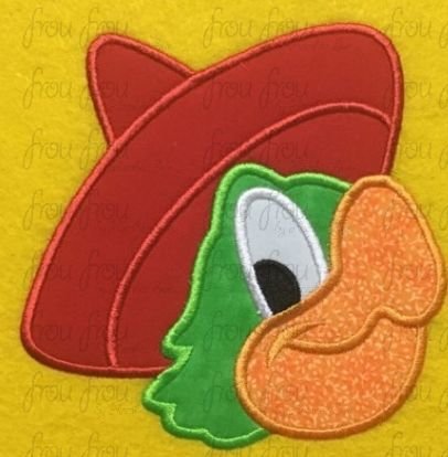 Three Caballeros Jose Just Head Machine Applique Embroidery Design, Multiple Sizes, including  2&quot;-16&quot;