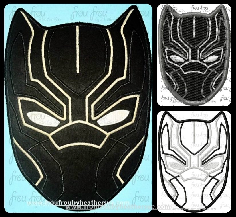Black Cat Super Hero Machine Applique and filled Embroidery Designs, multiple sizes including 1&quot;-16&quot;