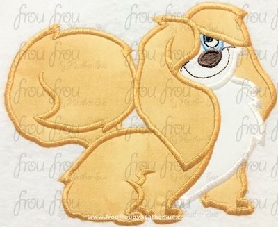 Peggy Dog Laddy and Tamp Machine Applique Embroidery Design, Multiple Sizes 3"-16"