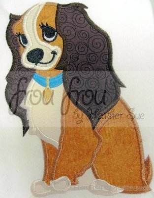 Laddy Dog Machine Applique Embroidery Design, Multiple Sizes 3"-16"