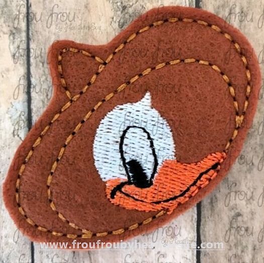 Don Duck Three Caballeros Just Head Clippie Machine Embroidery In The Hoop Project 1.5, 2, 3, and 4 inch