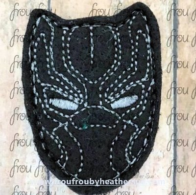 Clippie Black Cat Superhero Super hero Machine Embroidery In The Hoop Project 1.5"-4" and 2" multiples sorted into 4x4, 5x7, and 6x10 hoop